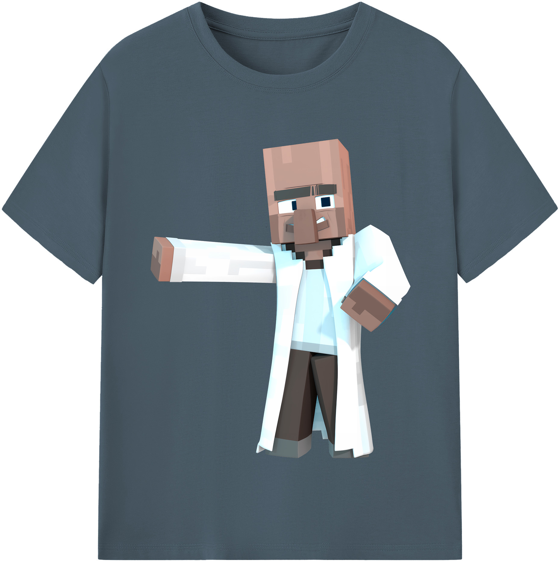 （画像用） マインクラフト ブロックの世界 Minecraft MC Block world 綿100％半袖Tシャツ（フロントプリント）